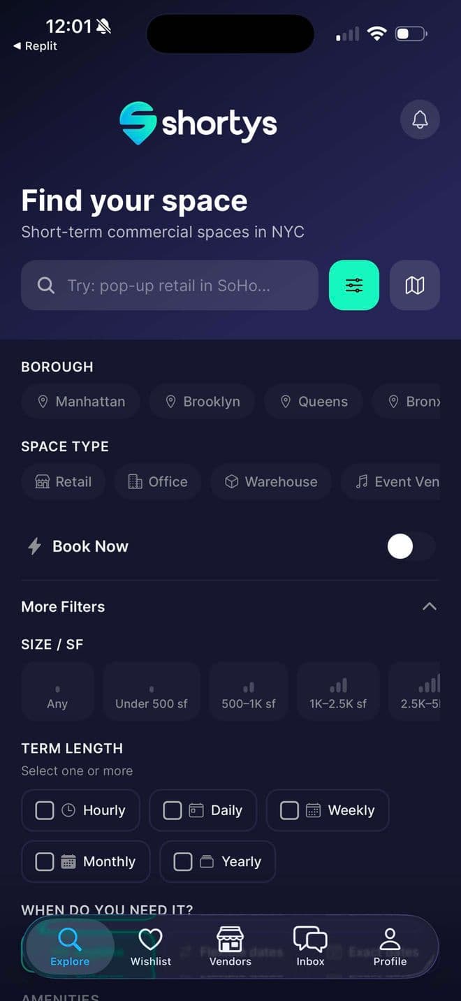 Shortys Explore - Browse spaces